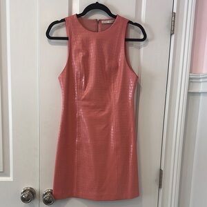 ALICE & Olivia Sleeveless Croc-Embossed Dress